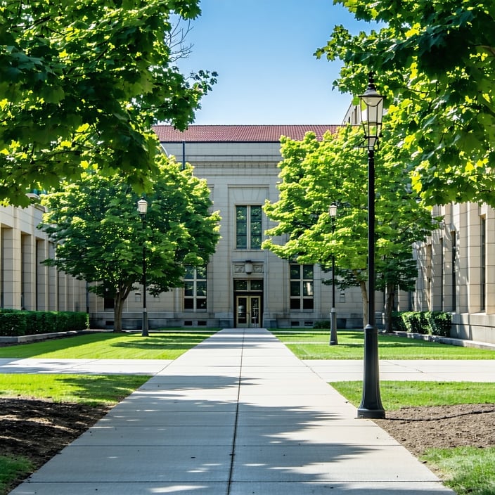 College campus entry