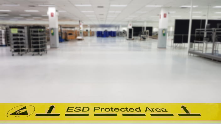 ESD protected manufacturing floor