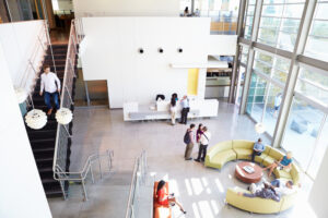 modern office lobby